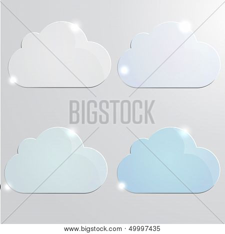 Glossy cloud with color shades
