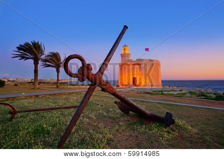 Ciutadella Castell de Sant Nicolas sunset Castillo San Nicolas in Ciudadela Balearic Islands