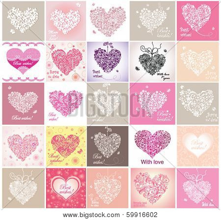 Greeting cards with lacy hearts