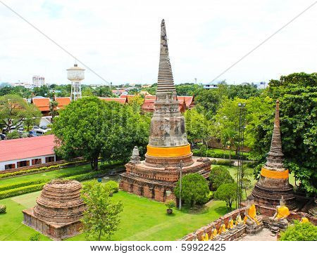 Buddhist Temple - Wat Yai Chai Mongkon At Historical City Ayutthaya, Thailand