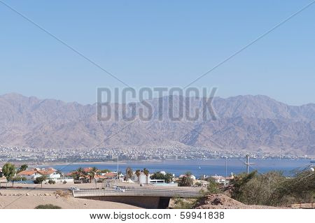View to the Eilat gulf and Aqaba