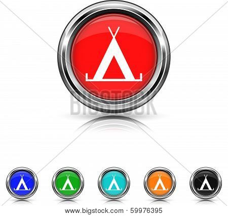 Tent Icon - Six Colors Vector Set