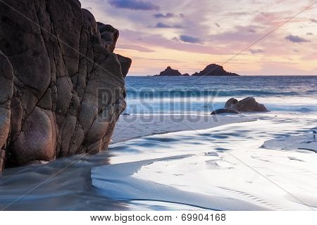 Vibrant Beach Sunset Cornwall England