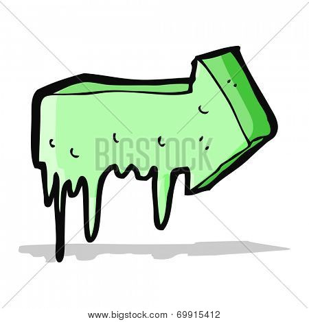 cartoon slimy pointing arrow
