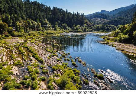 River Flowing In Oregon, Usa