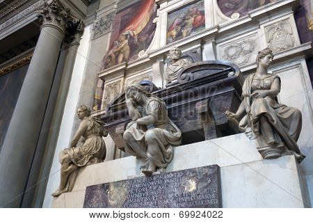 Michelangelo's Tomb In The Basilica Of Santa Croce, Florence
