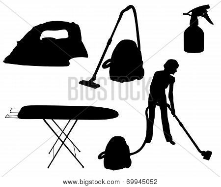 Household appliances silhouette