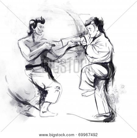 Karate - Hand drawn illustration