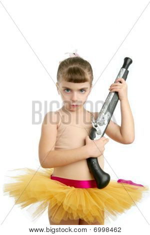 Bella bambina Ballerina con trombone