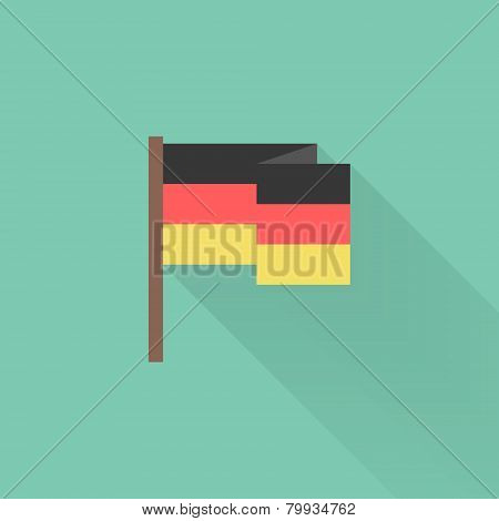 flat Germany flag with long shadow