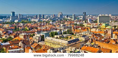 Zagreb Aerial Skyline Rooftops View