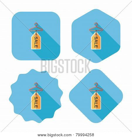 Shopping Clothes Hanger Flat Icon With Long Shadow,eps10