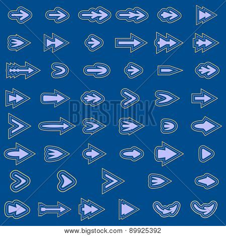 Arrows  Silhouette Icon Set.    Editable And Design Suitable Vector Illustration.