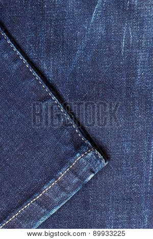 Closeup Detail Of Blue Denim