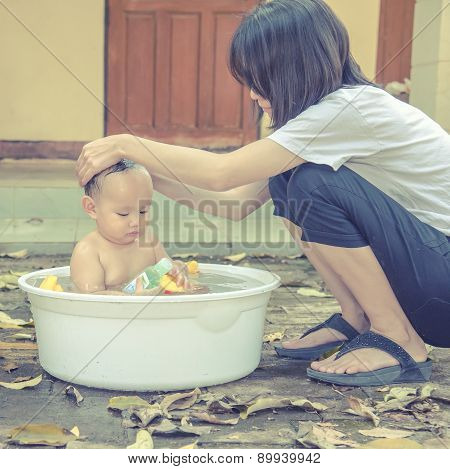 Mother and baby , family