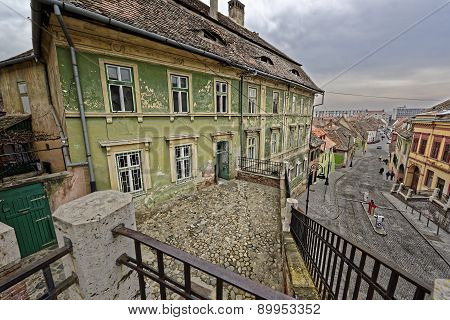 Old Building Near The Lies Bridge Sibiu Romania