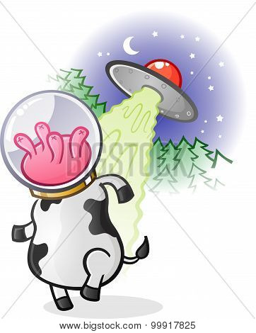 Alien Cow Cartoon Character