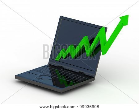 laptop with business graph