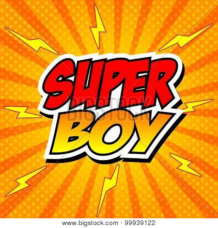 Superboy Comic Speech Bubble, Cartoon.