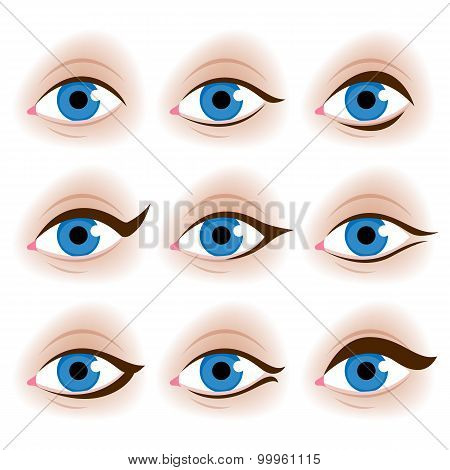 Realistic woman's eyes vector illustration.