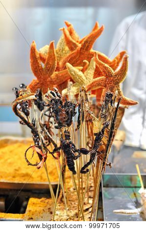 Strange Snacks On Sale At Wangfujing Snack Street, Beijing