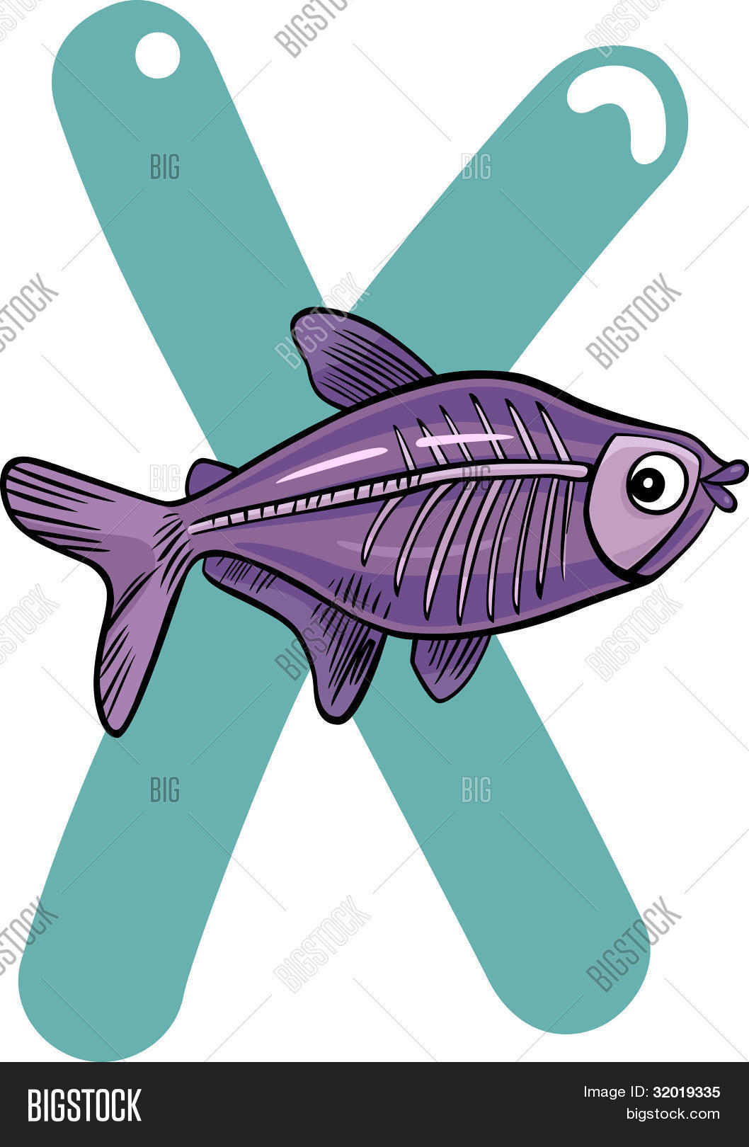 保存取消   保存 cartoon illustration of x letter for x-ray fish
