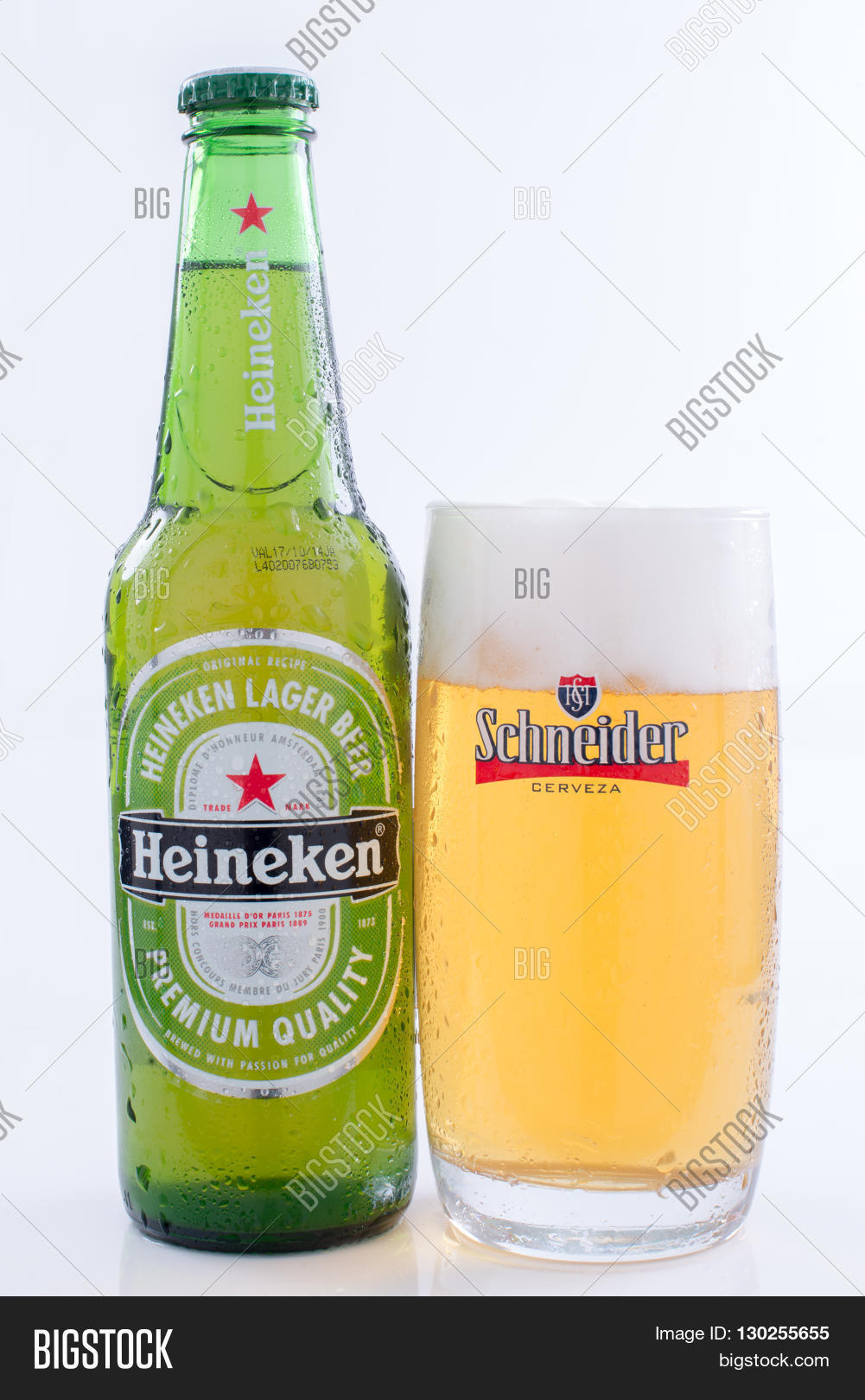 so paulo brazil - may 14 2016: bottle of heineken lager beer on