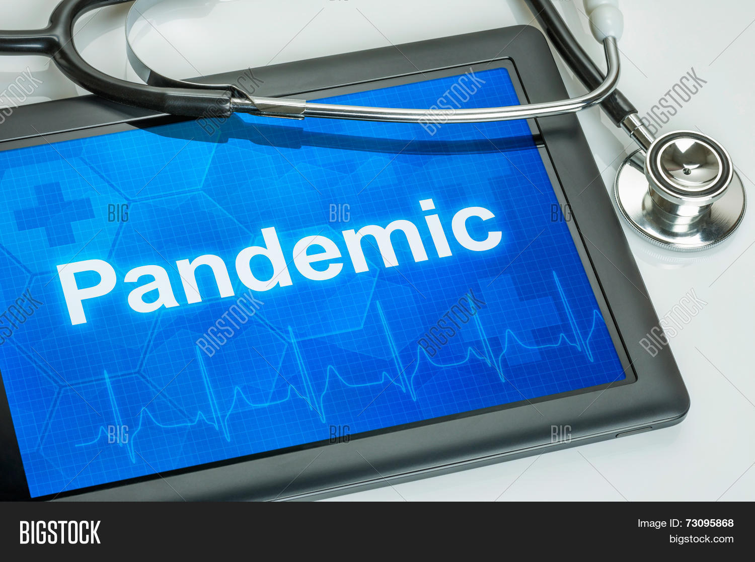 tablet text pandemic on display图片和照片 | bigstock