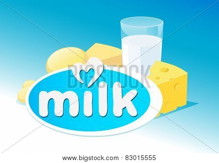 vector design with milk, dairy product illustration