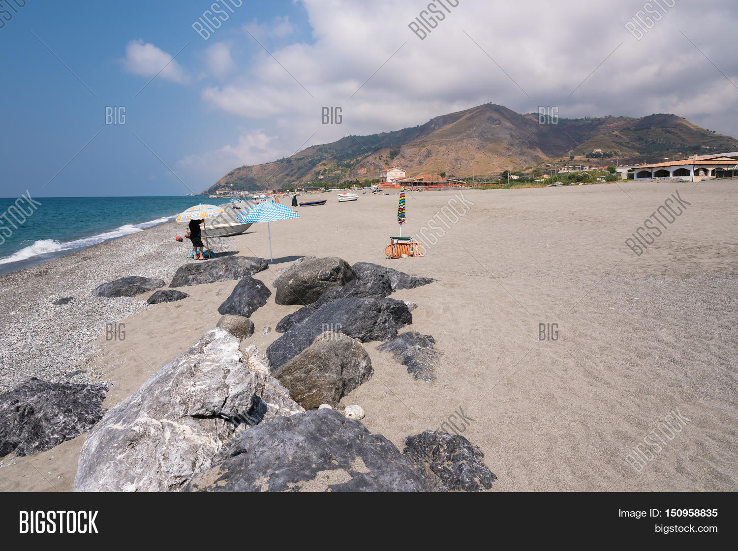 rocky coast of tyrrhenian sea in campora san giovani in calabria