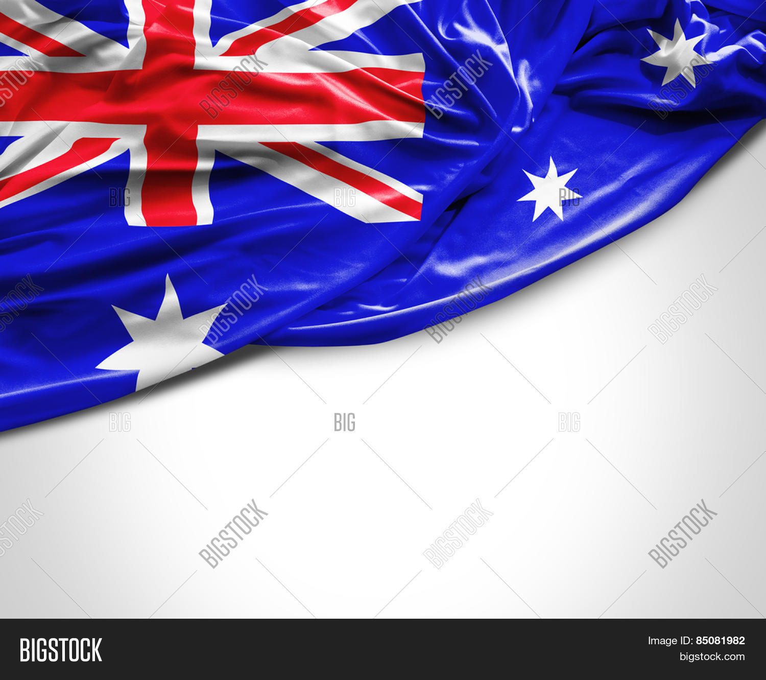 australian waving flag on white background