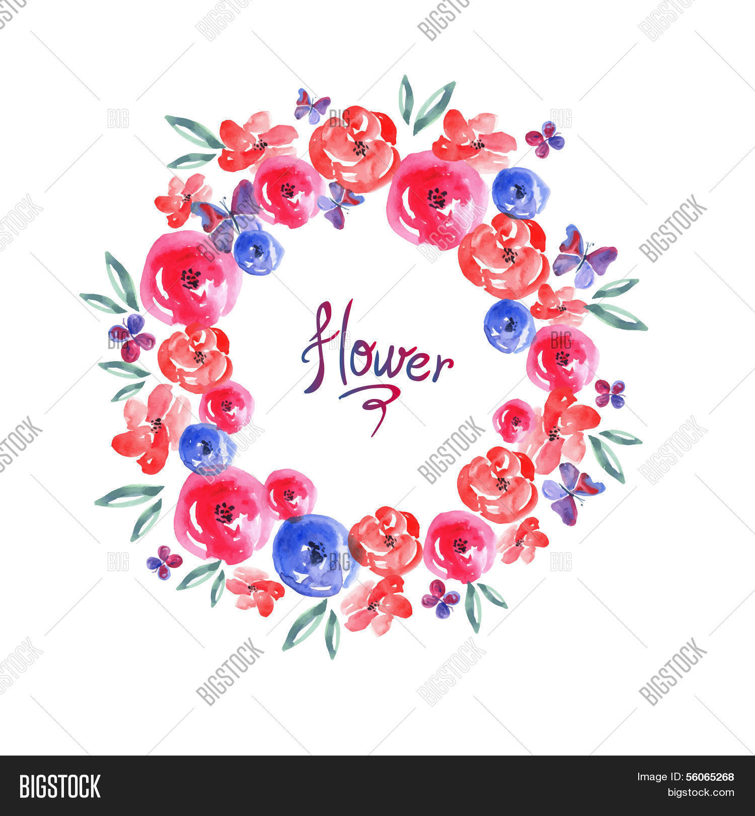 floral frame, invitation card vignette .
