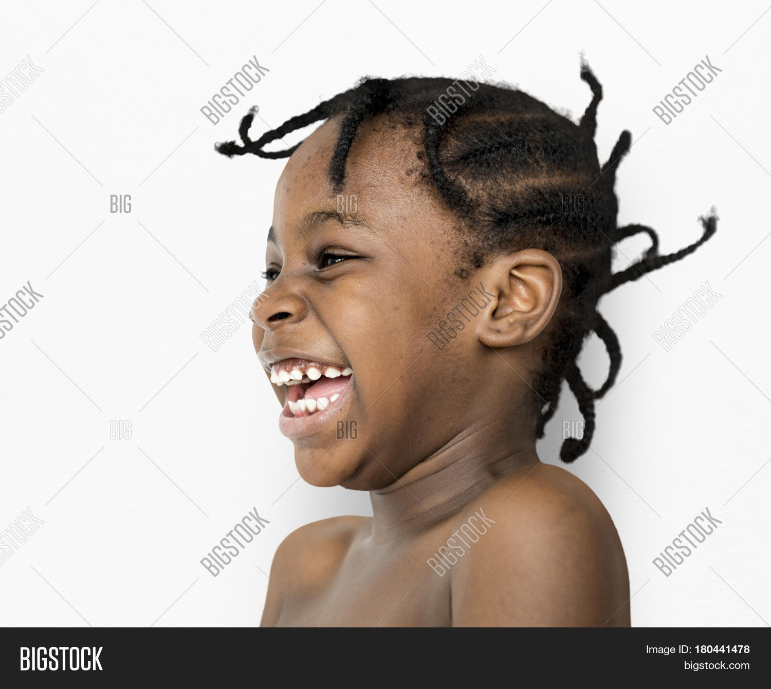 african descent boy toothy laughing smiling