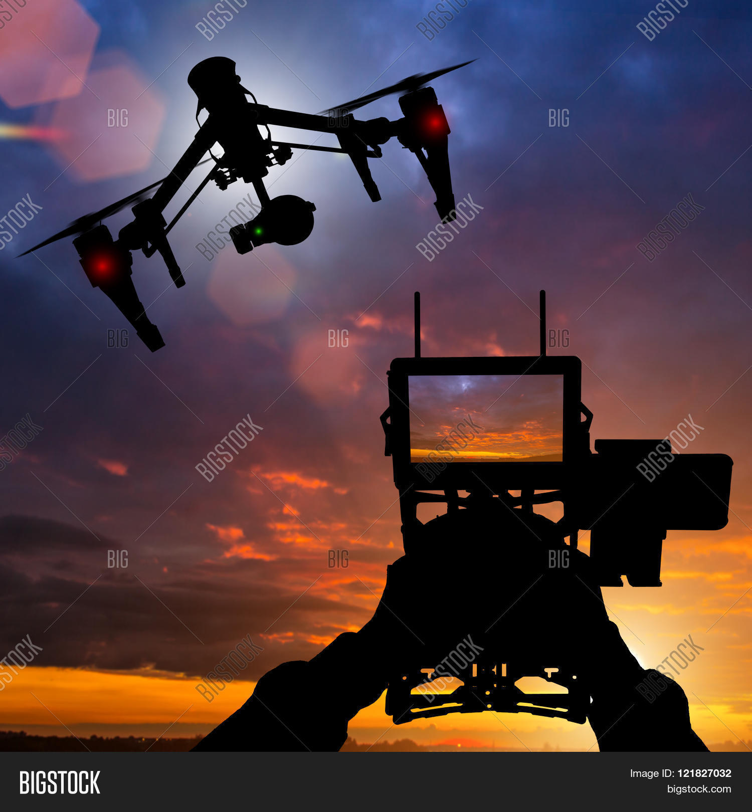 rc drone pilot with transmitter.