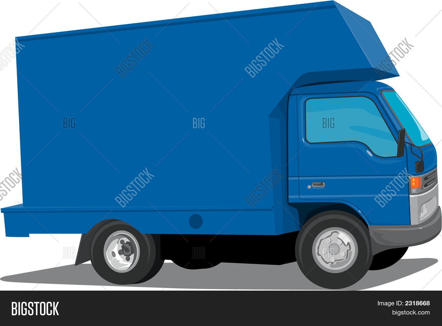 蓝色的卡车在行驶 库存矢量图和库存照片 | bigstock
