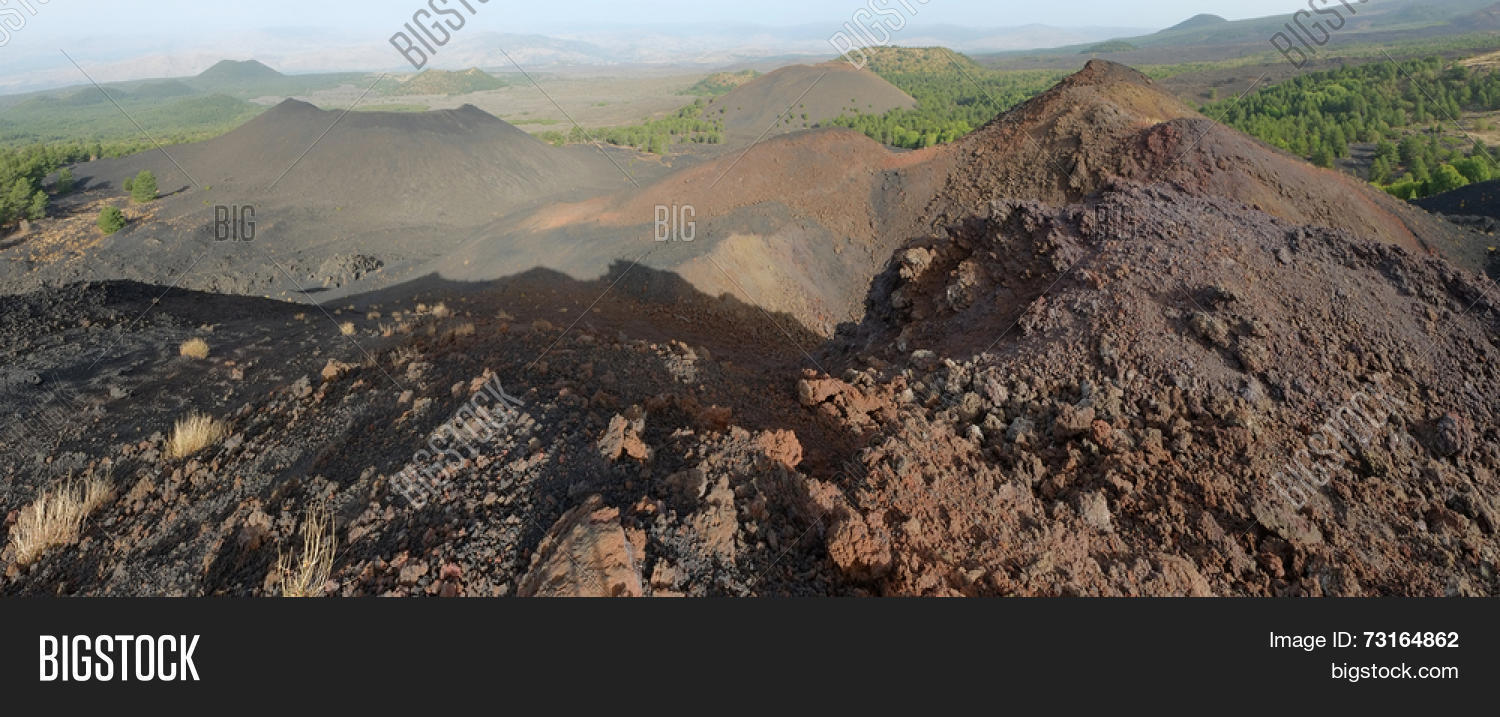 recent volcanic crater (eruption 1974) of de fiore mount and