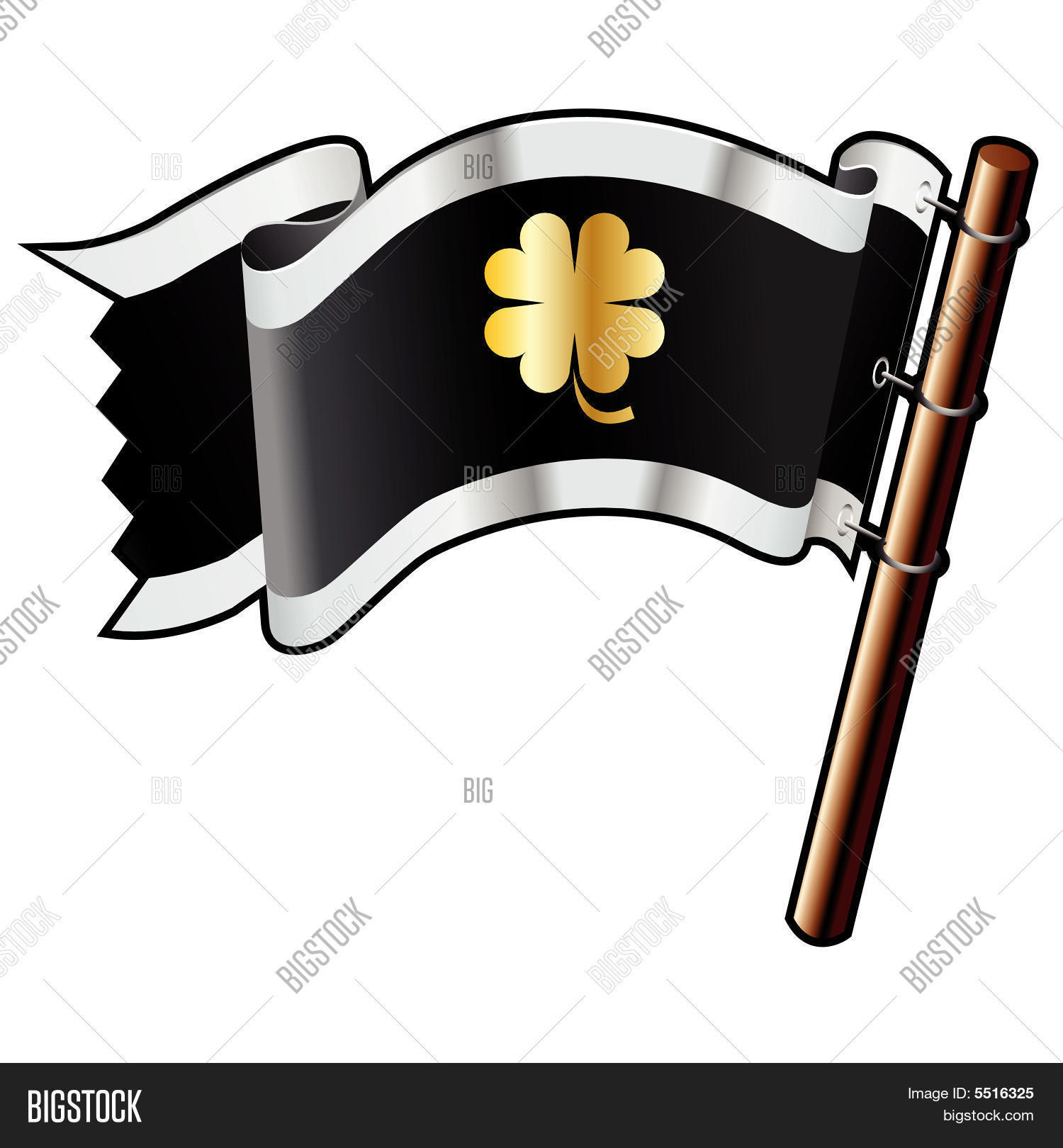 四叶三叶草的海盗旗 库存矢量图和库存照片 | bigstock