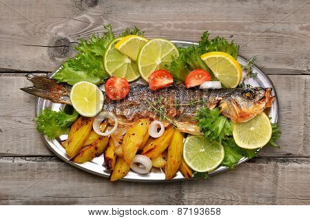 cooked fish with vegetables
