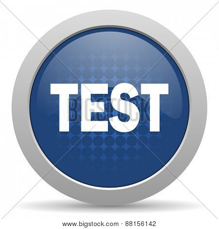 test blue glossy web icon