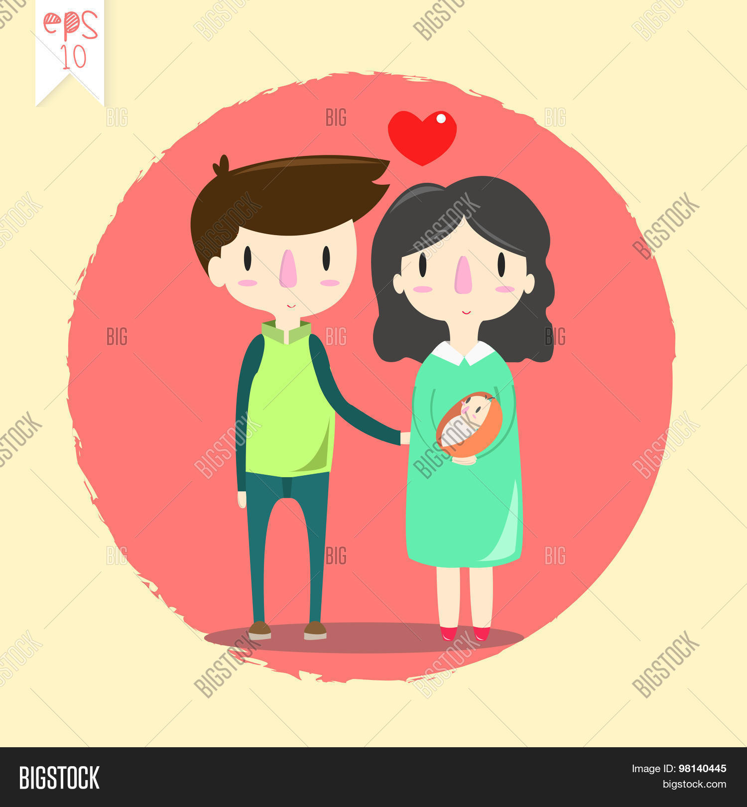 sweet family, mom and dad, parents standing side by side