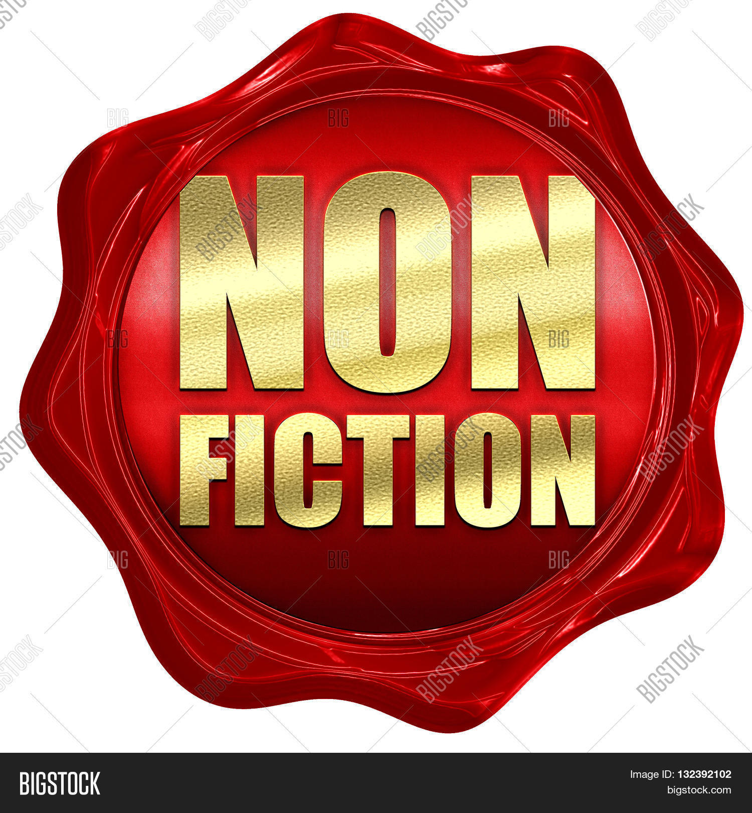 non fiction, 3d rendering, a red wax seal