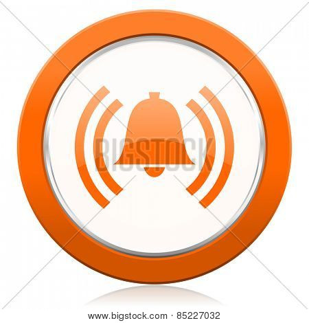 alarm orange icon alert sign bell symbol