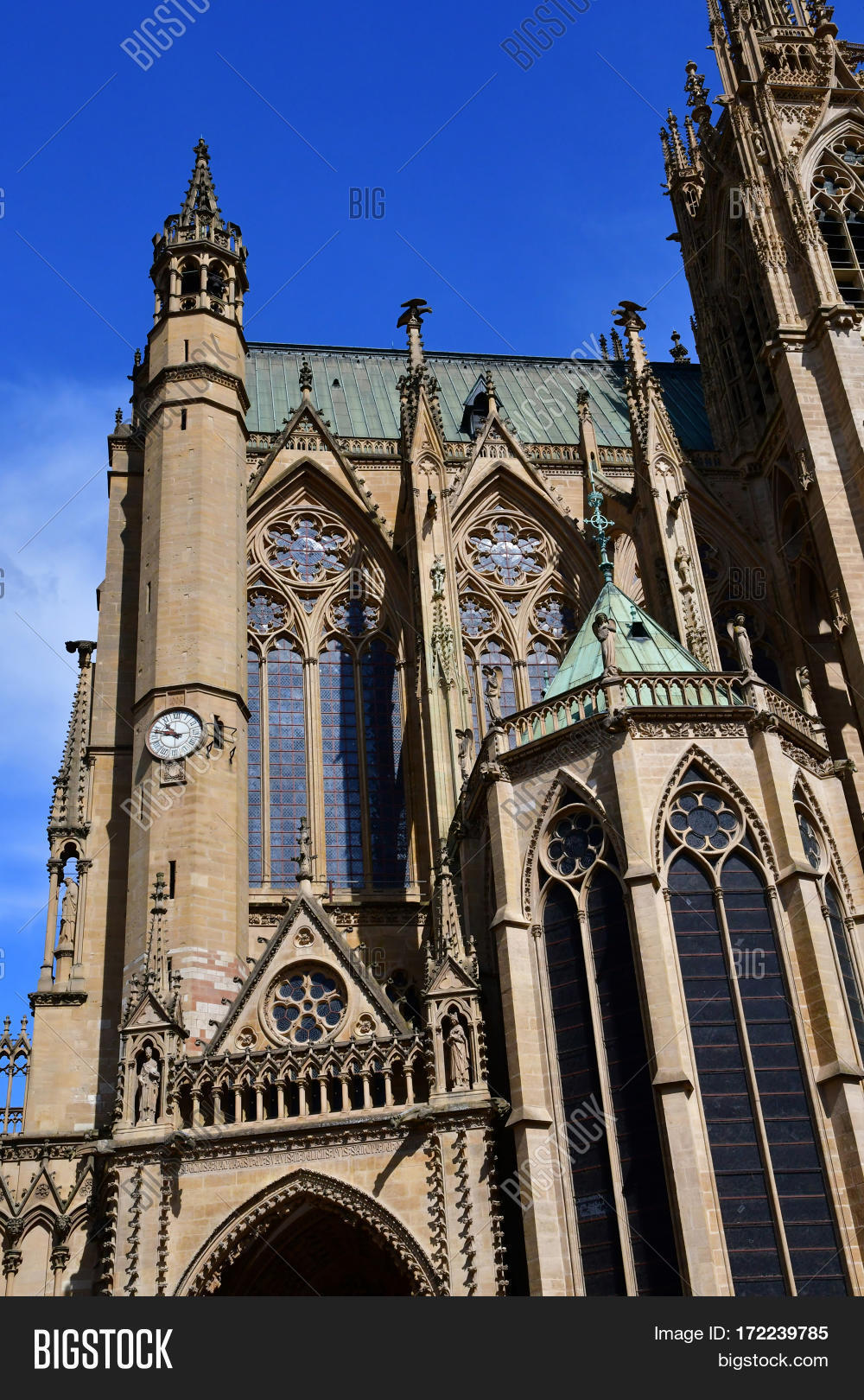 metz france - july 25 2016 : the saint etienne cathedral