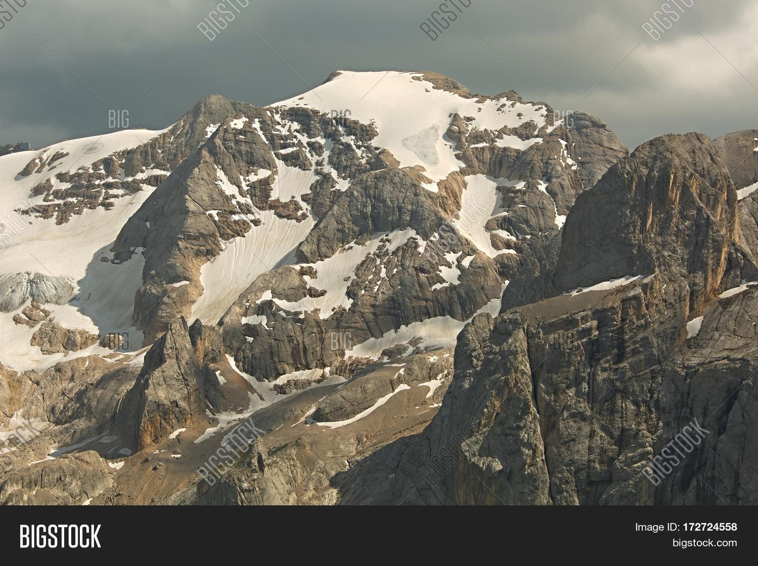 high mountain cliffs in the dolomites