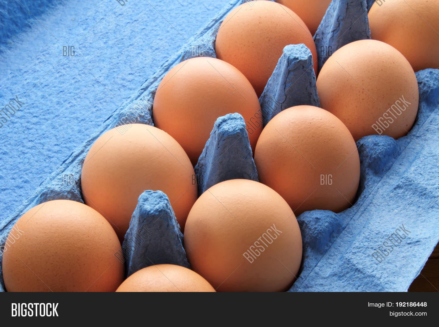 close up of eggs on egg carton