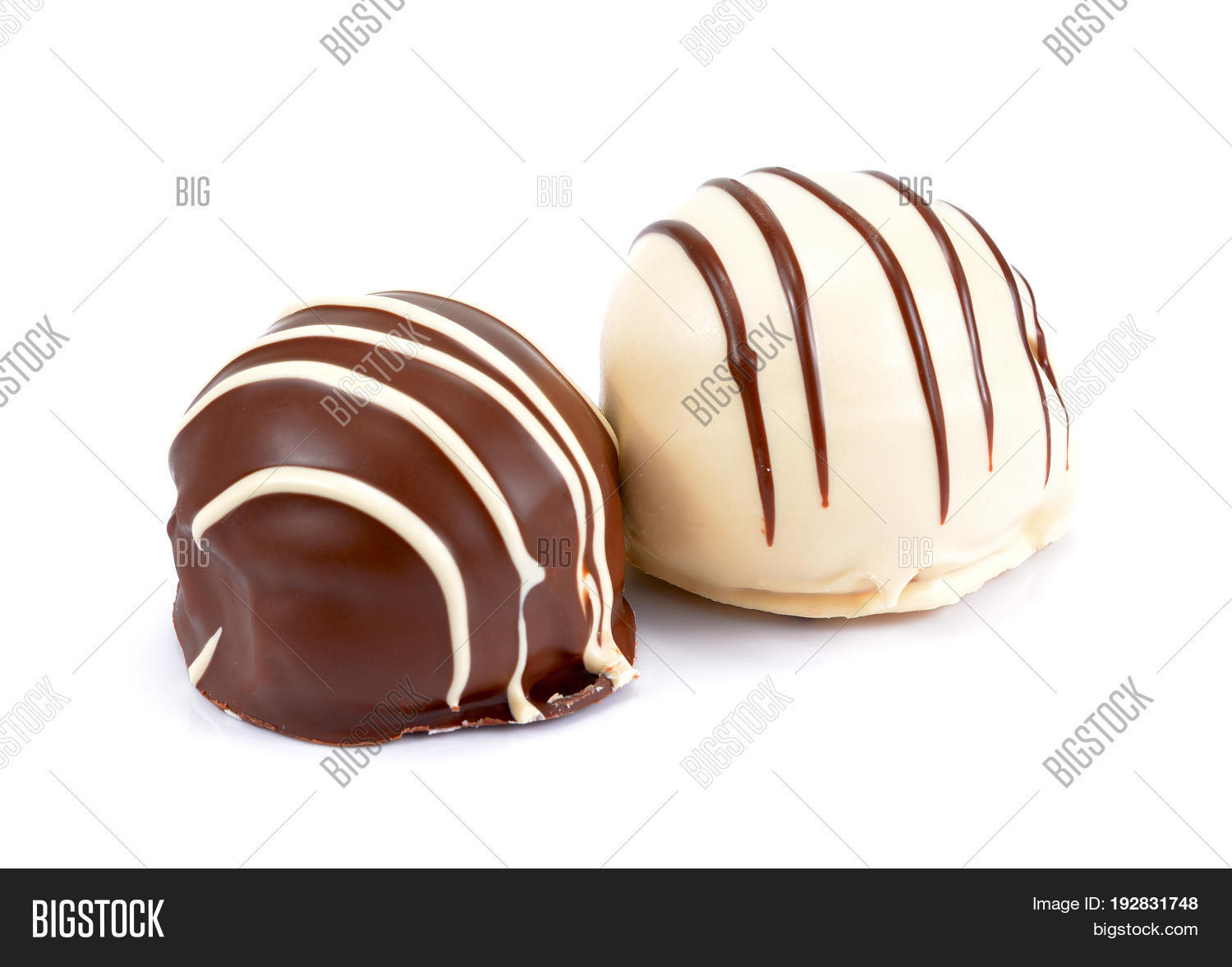 delicious truffle. delicious chocolate pralines isolated