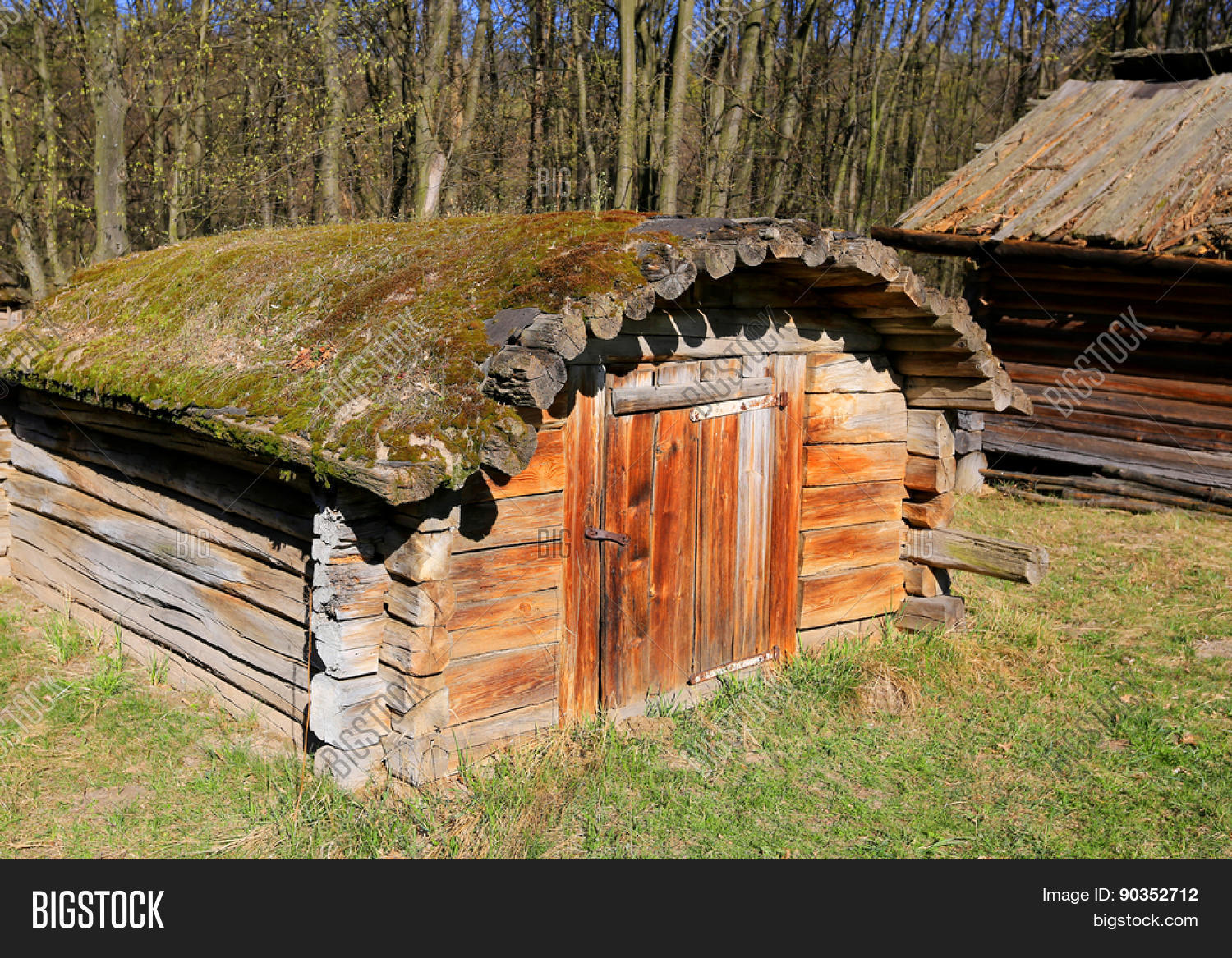 traditional ukrainian wooden shed in open-air museum pirogovo