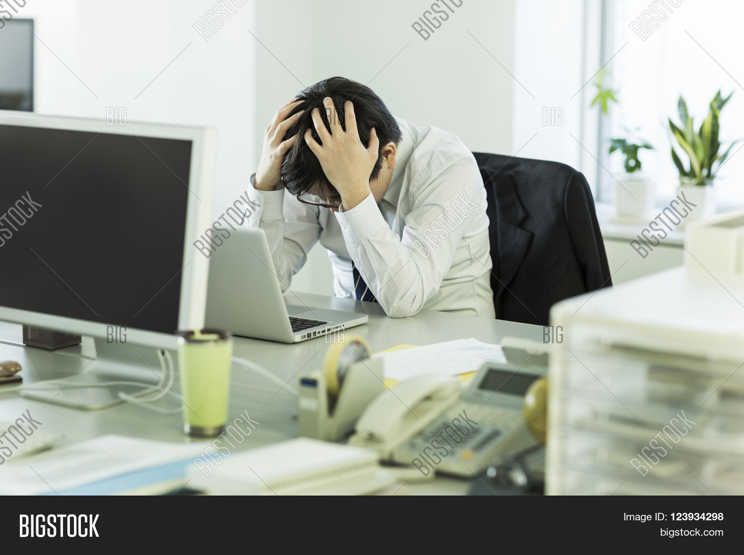 the businessman who is at the wits end, and grieves