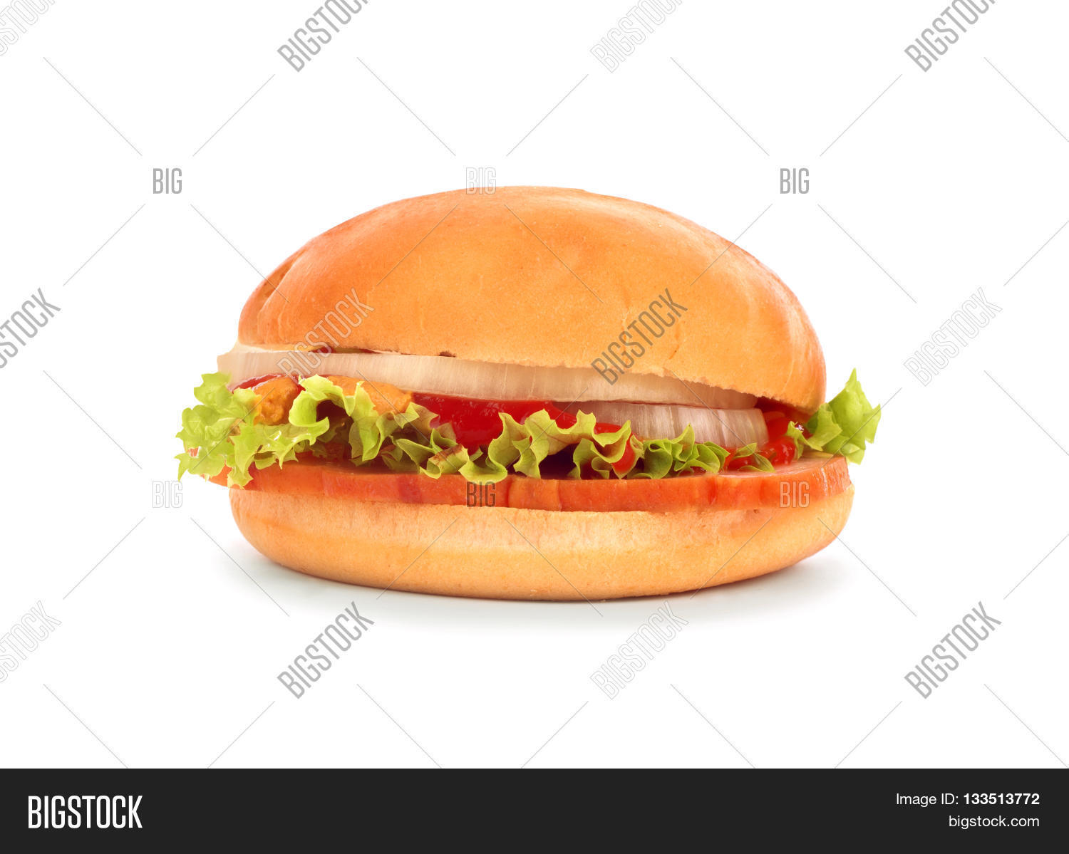 mouthwatering burgers isolated on white background .