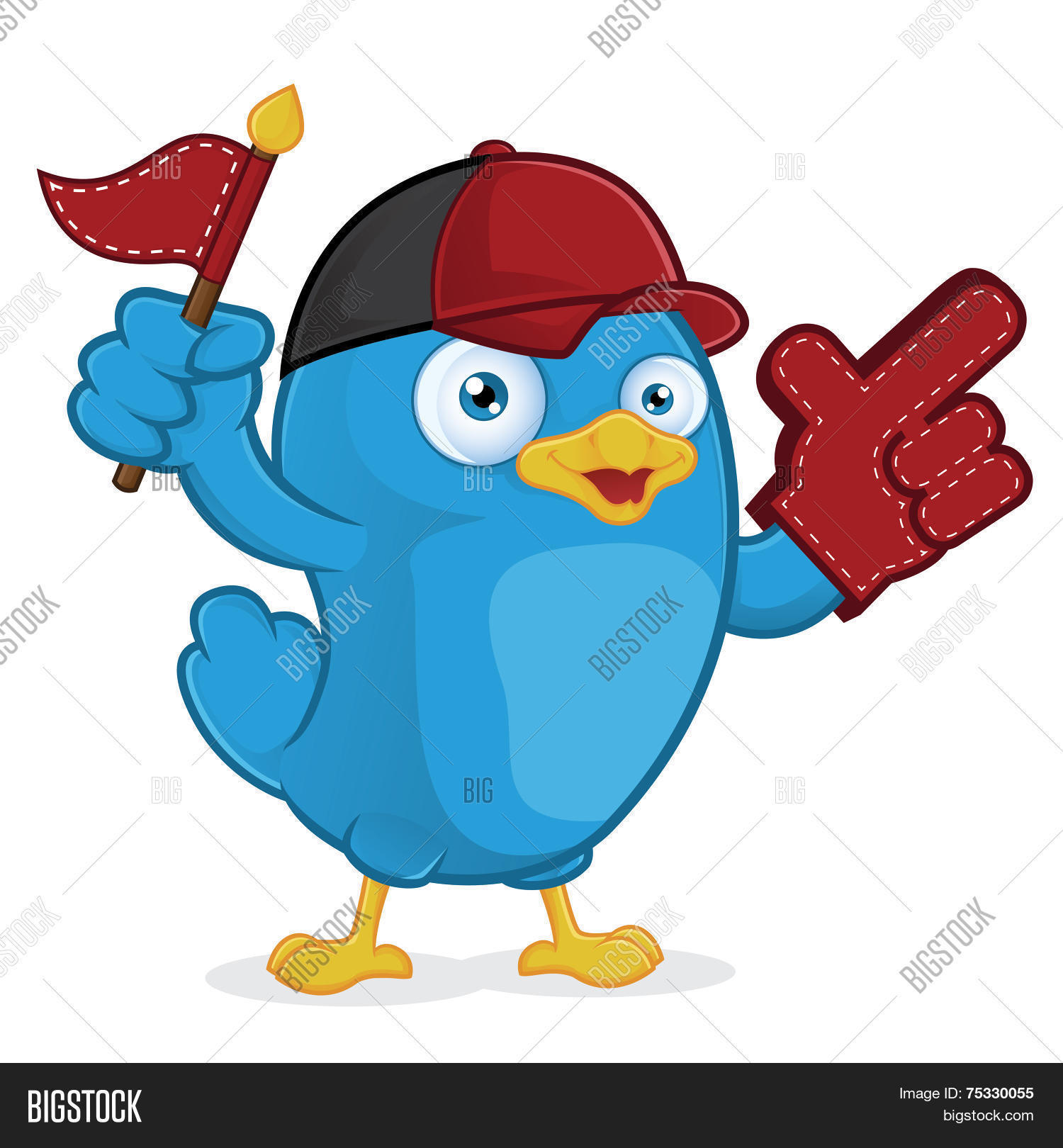 clipart picture of a blue bird supporter cartoon character